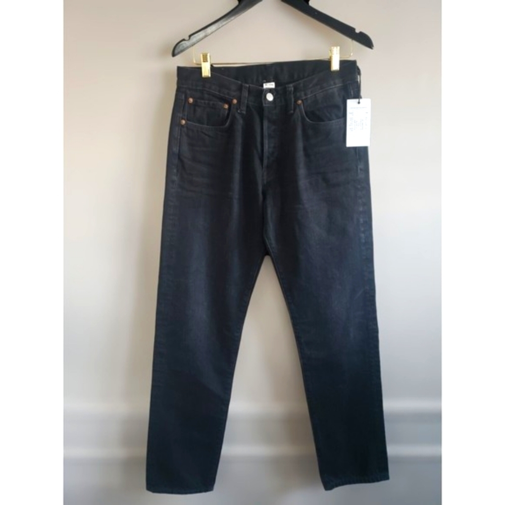 Re/Done Jean Mens 32x32 Black Straight Fit Button Fly Made In The USA New